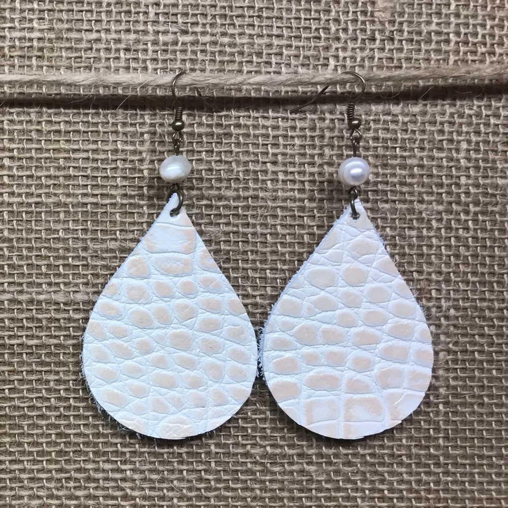 Large genuine leather earrings